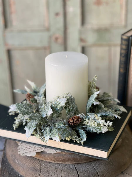 Iced Calgary Holly Candle Ring