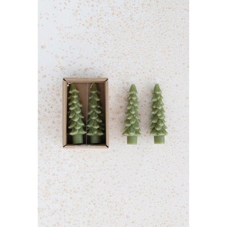 Tree Shaped Taper Candle Set of 2