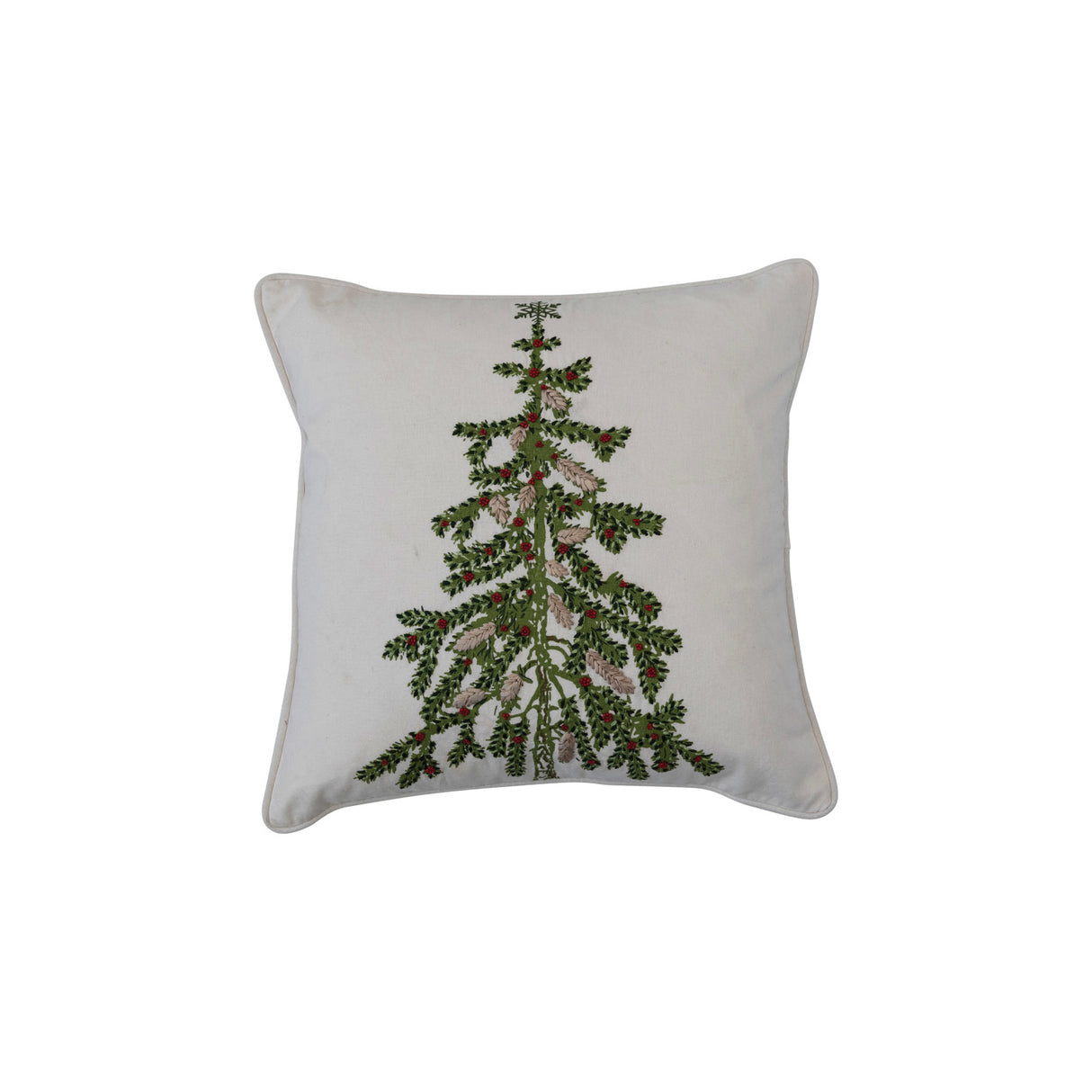 Christmas Tree Printed Cotton Pillow