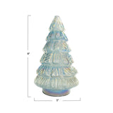 Large Iridescent Blue Recycled Glass Tree