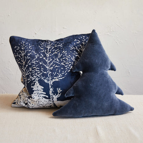 Woven Cotton Velvet Tree Pillow