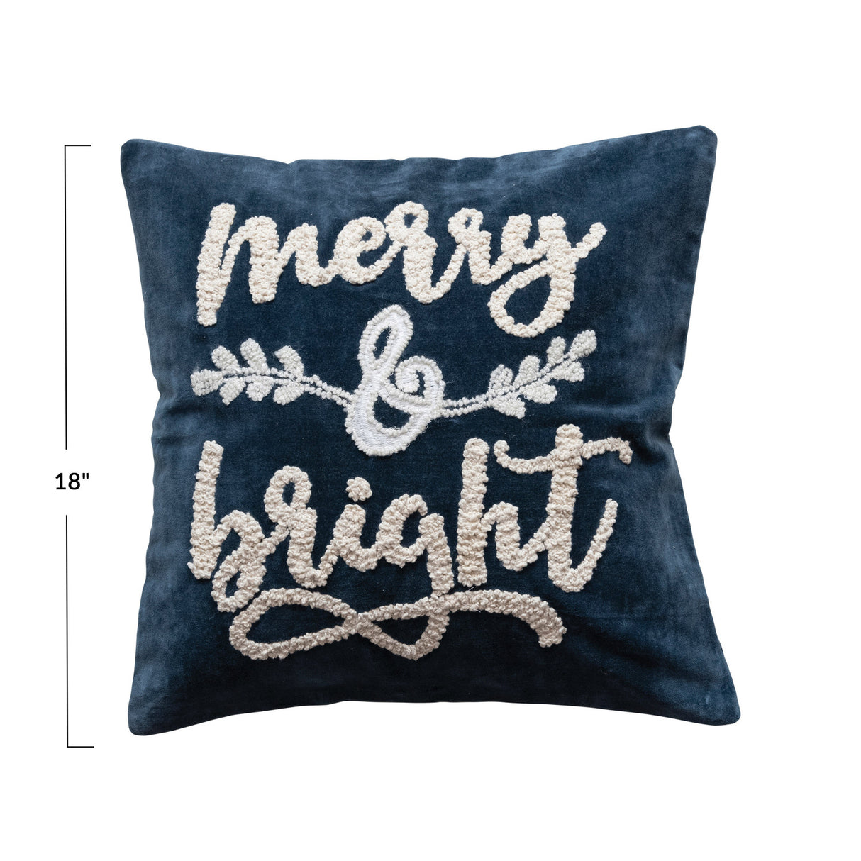 Embroidered Merry & Bright Pillow