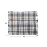 Gray Brushed Cotton Flannel Throw