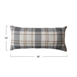 36" Brushed Cotton Flannel Lumbar Pillow