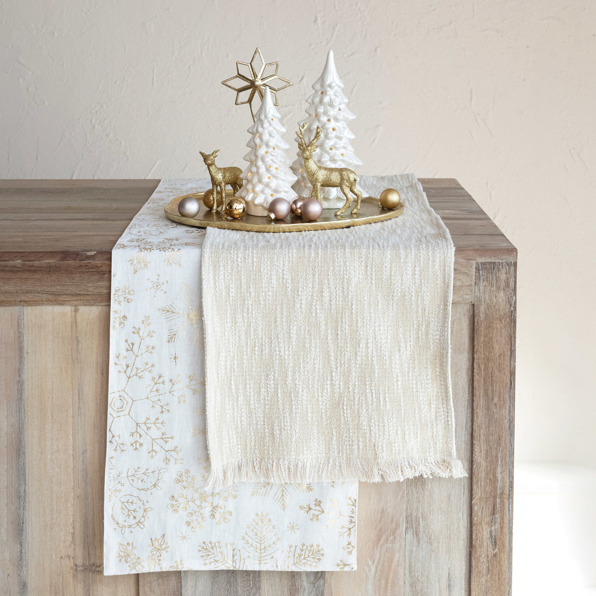 Gold Threaded Woven Table Runner