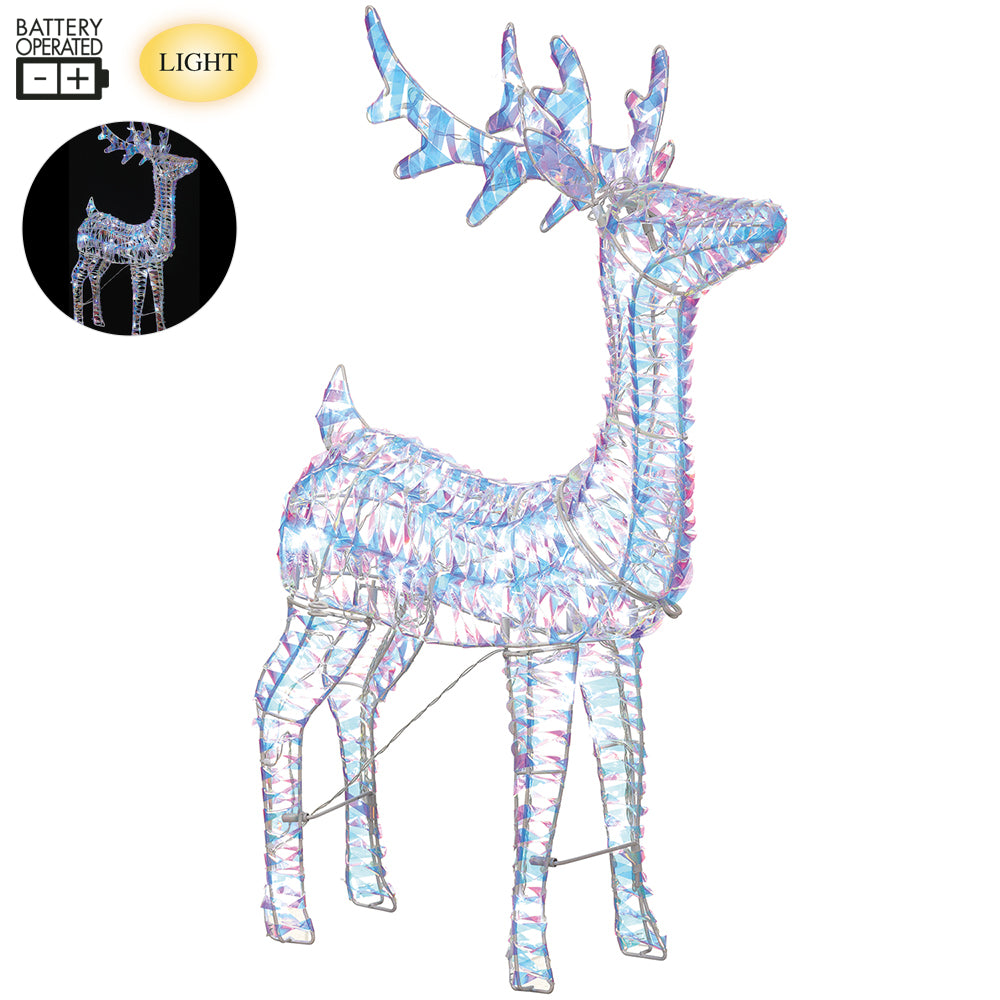 Opal Weave Lighted Standing Reindeer