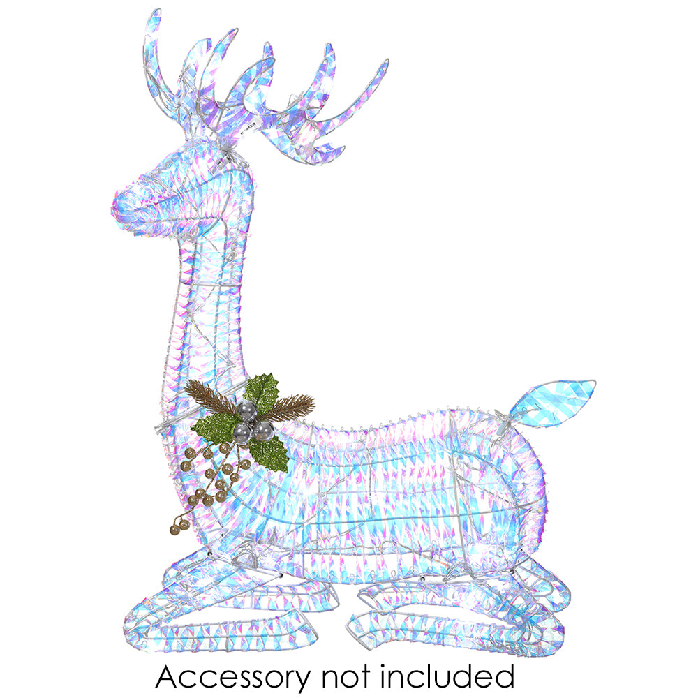 Opal Weave Lighted Sitting Reindeer