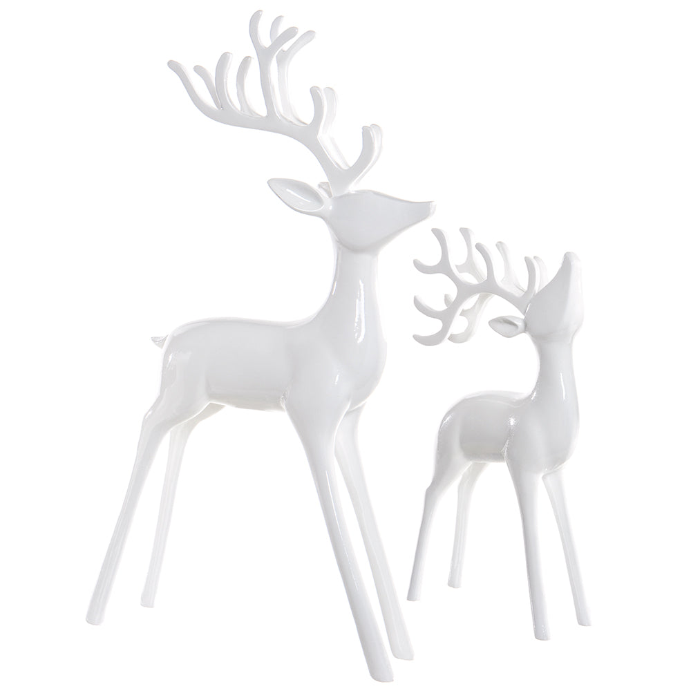 Modern White Deer Set of 2