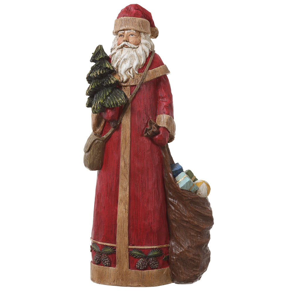 Jolly Santa With Tree Accent