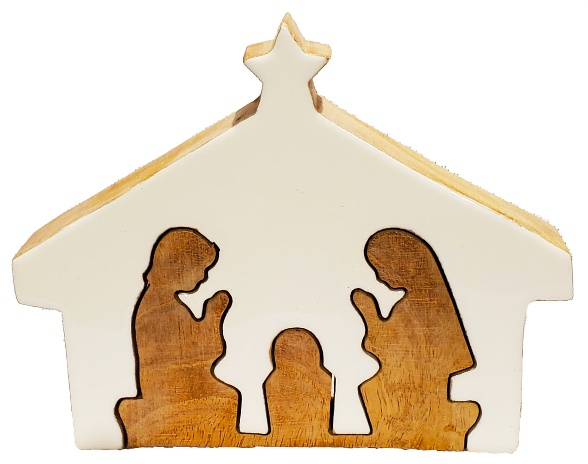 Mini Wood & Enamel Nativity Scene Puzzle