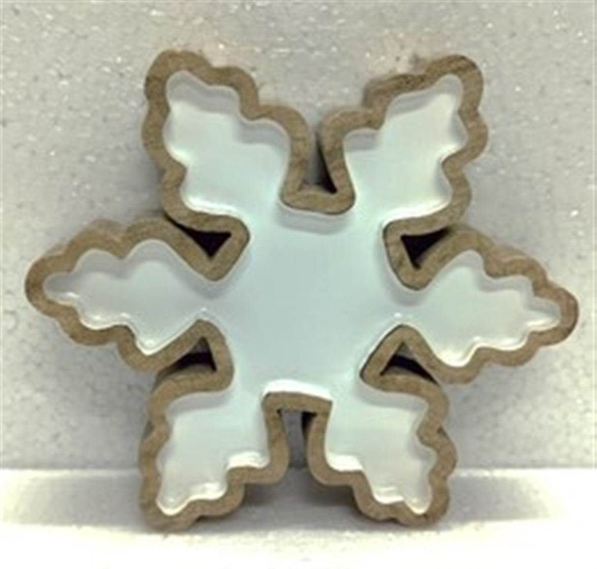 6" Wood & Enamel Snowflake