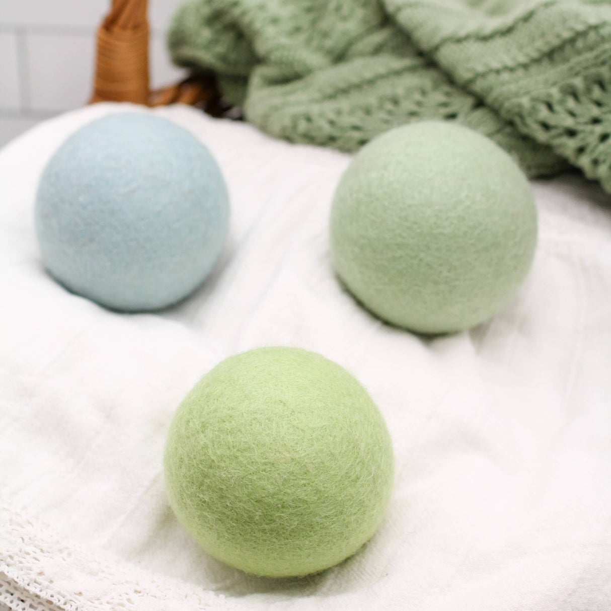 Jade Ombre Trio Eco Wool Dryer Ball Set