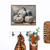Blue And White Tone Pumpkins Wood Art