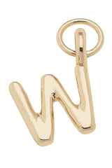 J Mini Initial Charm in Shiny Gold