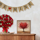 Vintage Valentine Tree Wood Art