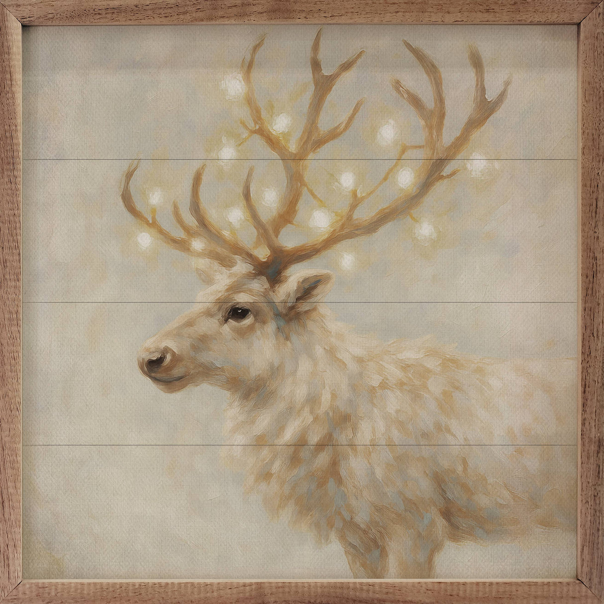 Holiday White Reindeer: 16x16