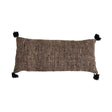 36" x 16" Woven Cotton Striped Lumbar Pillow with Chambray Back & Tassels
