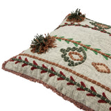 Textural Embroidered Cotton Pillow