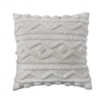 20" Square Cotton Slub Pillow w/ Tufted Pattern & Chambray Back, Polyester Fill