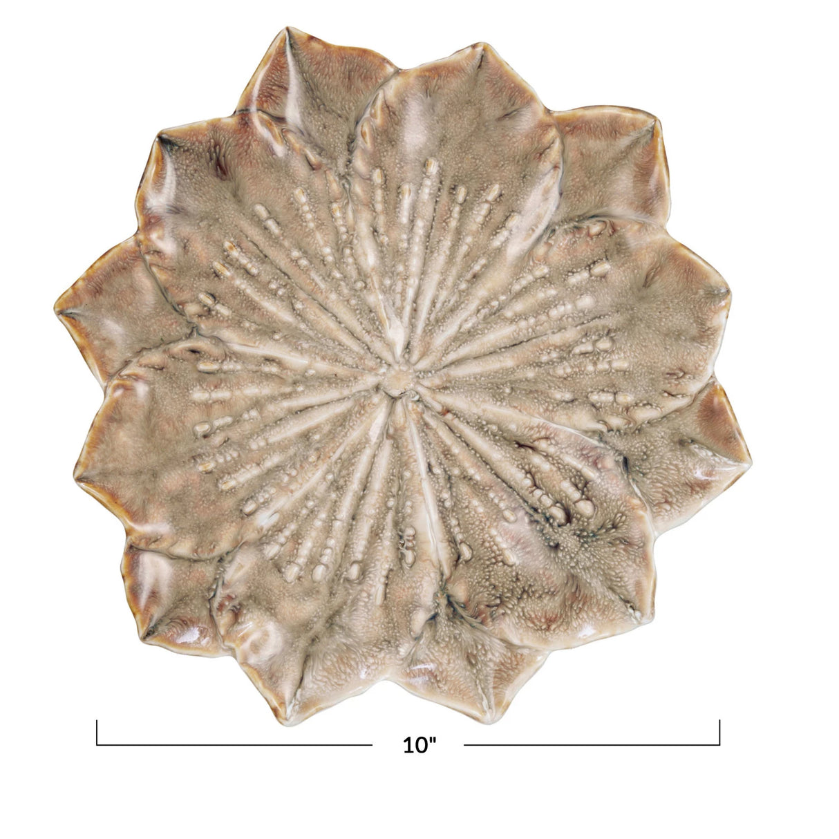 10" Ivory Flower Shaped Plate