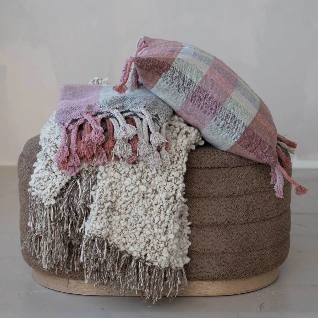 Woven New Zealand Wool Blend Shag Throw