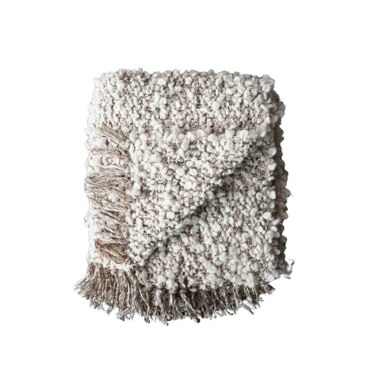Woven New Zealand Wool Blend Shag Throw