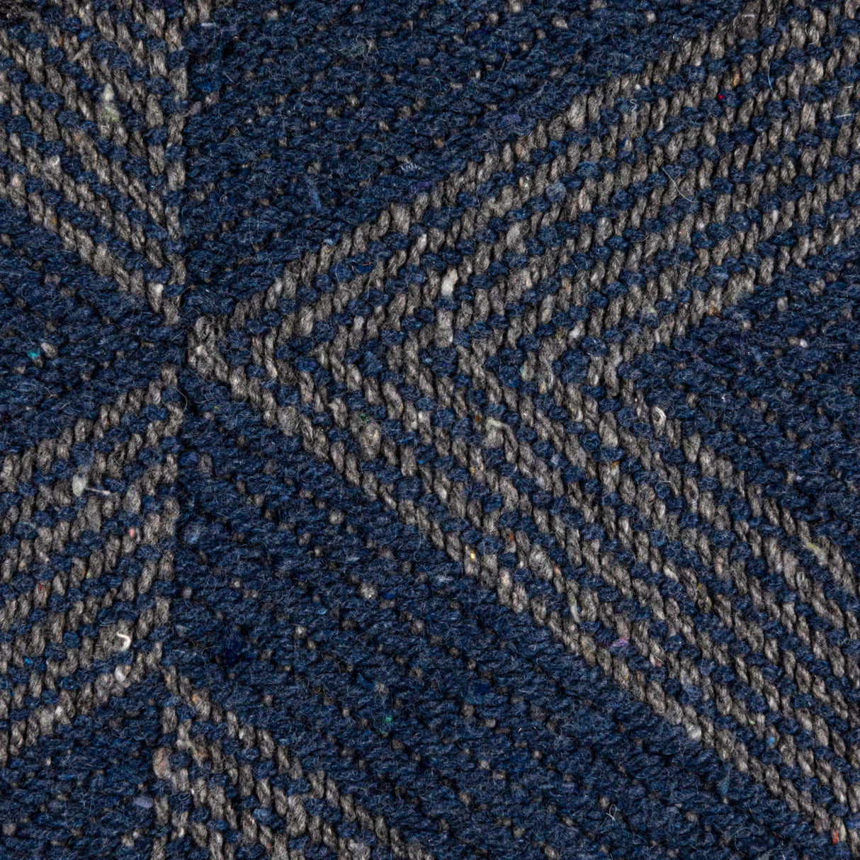 Blue Geometric Woven Cotton Blend Throw