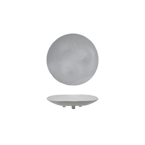 Stoneware Footed Platter, Reactive Glaze, Matte Cream Color Speckled (Each One Will Vary)