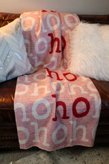 HoHoHo Holiday Cotton Throw Blanket