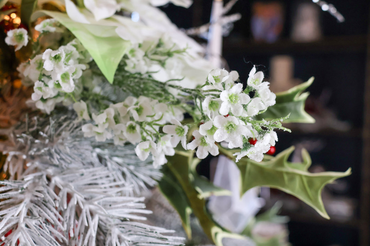 Snowed White Waxflower Spray