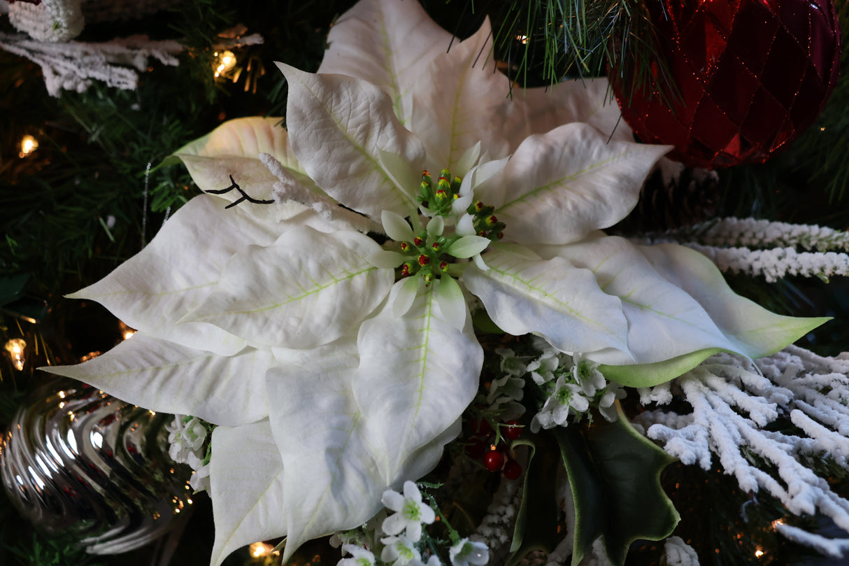 Winter White Poinsettia Spray