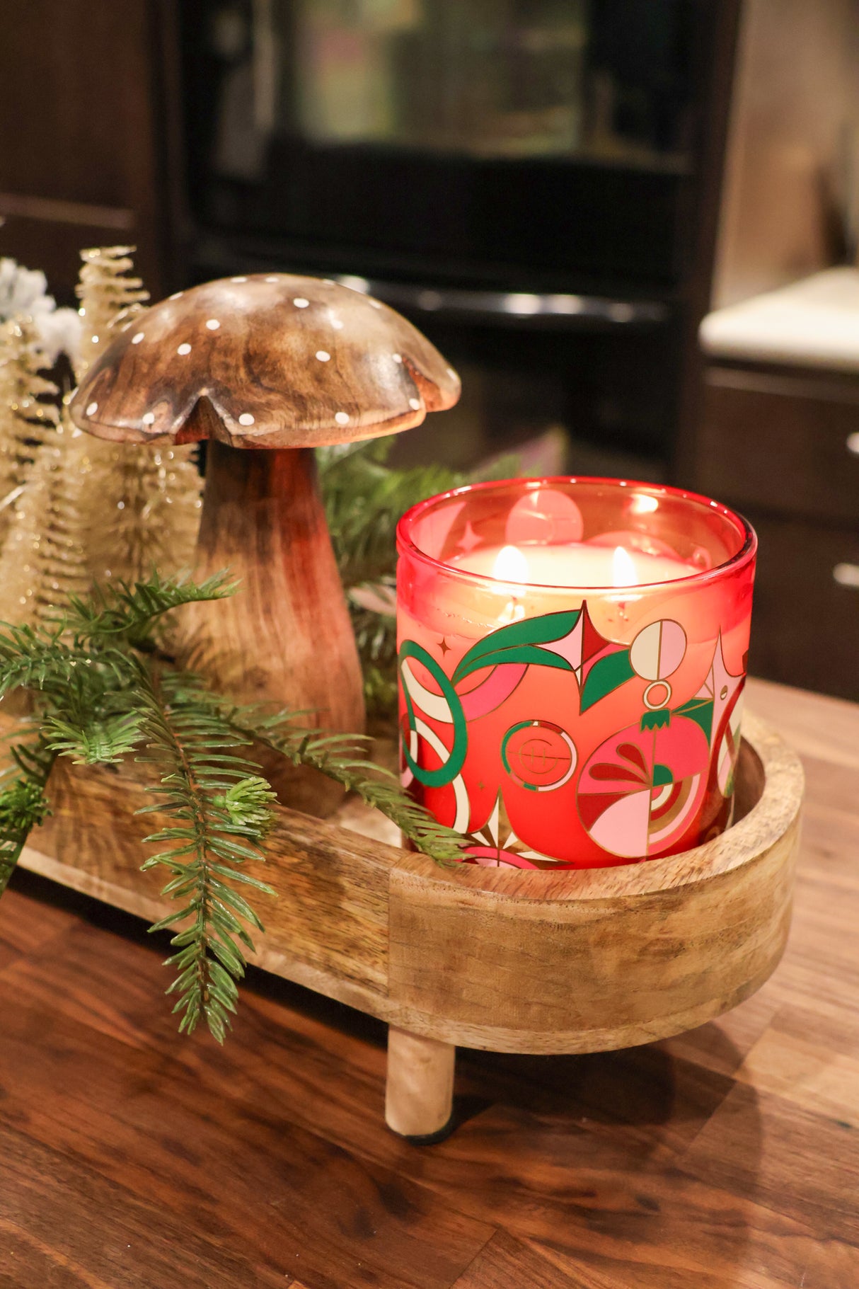 Mango Wood Footed Tray