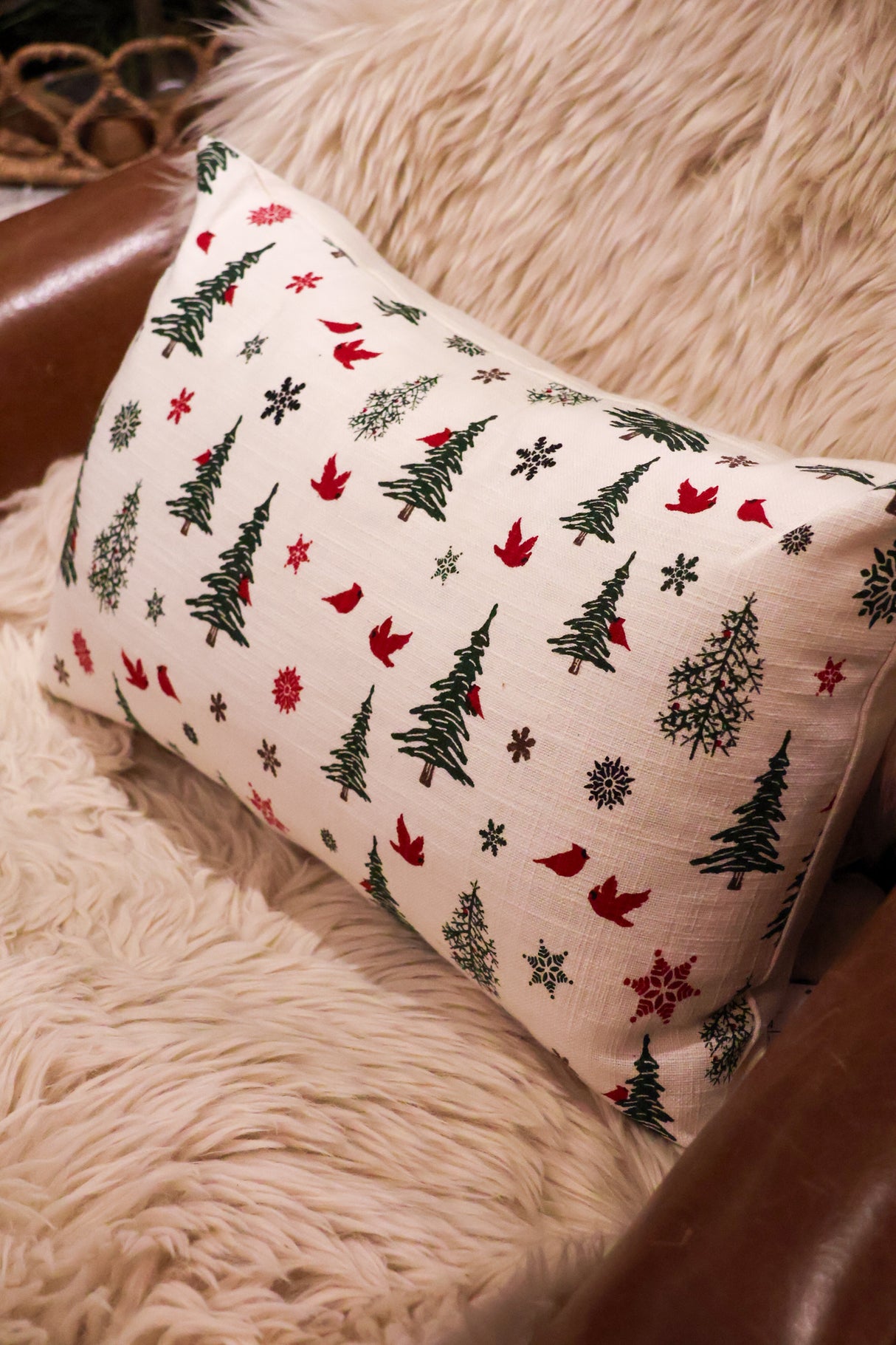 Ivory Christmas Tree Pillow- 2 Sizes