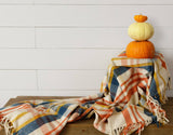 Mustard Brushed Cotton Flannel Throw