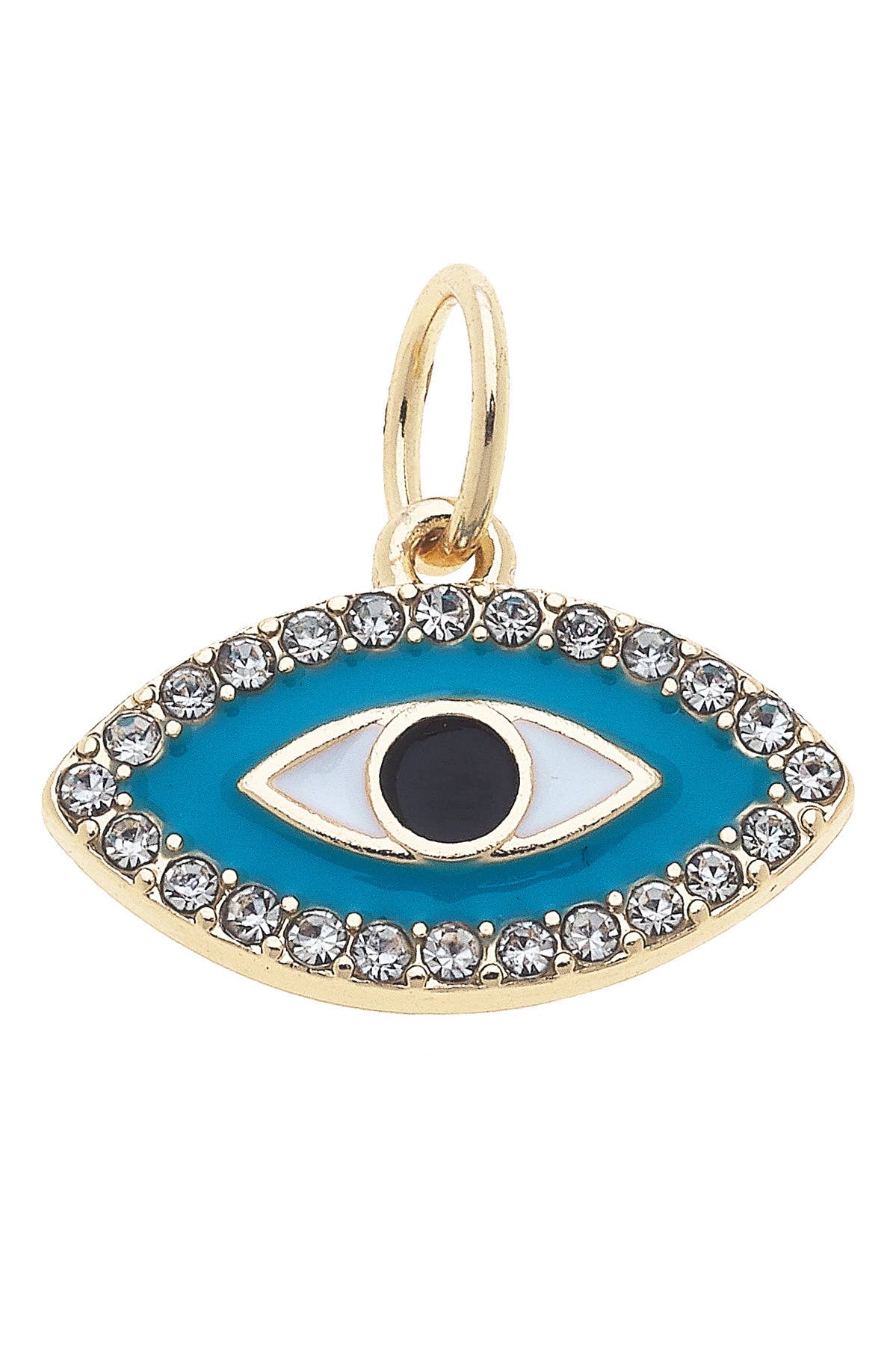 Pave Evil Eye Charm in Turqouise