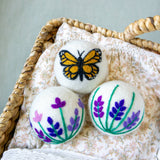 Butterfly & Lavender Eco Wool Dryer Ball Set