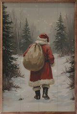 Santa Claus Walking In Timber: 24x36