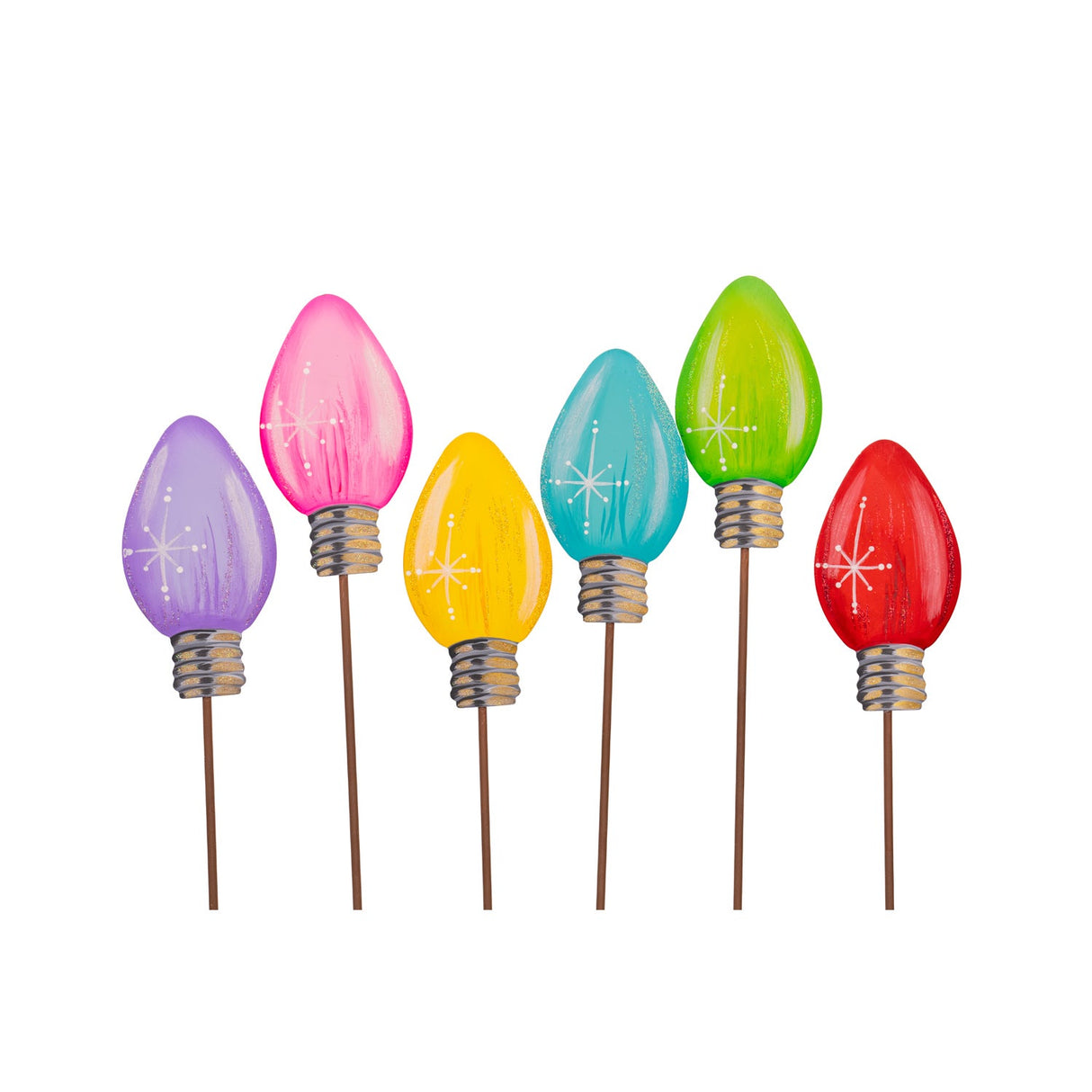 Merry & Bright Bulb Stake Minis - 6 Colors