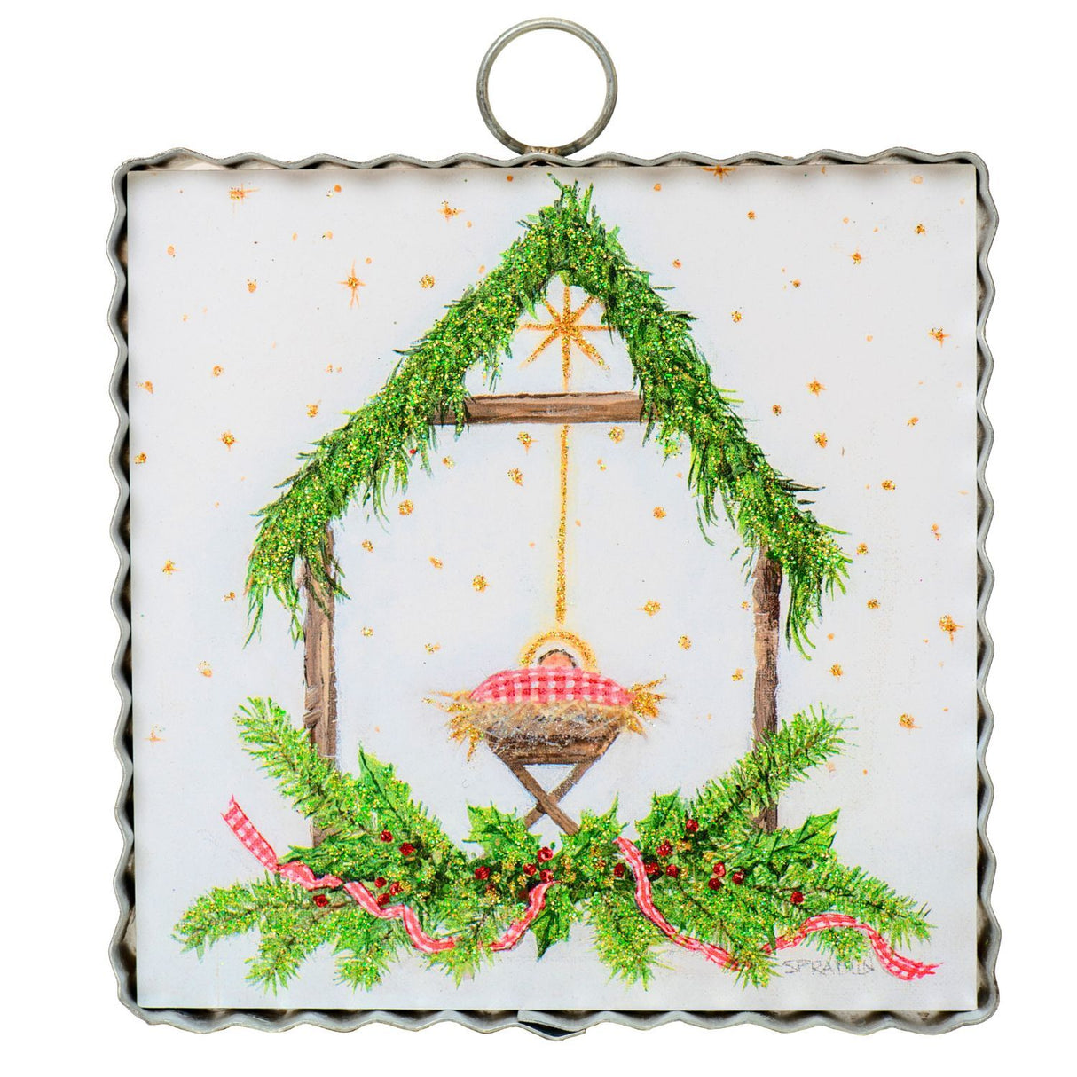 Gingham Nativity Mini Art