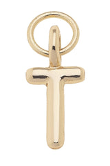 J Mini Initial Charm in Shiny Gold