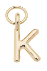 J Mini Initial Charm in Shiny Gold