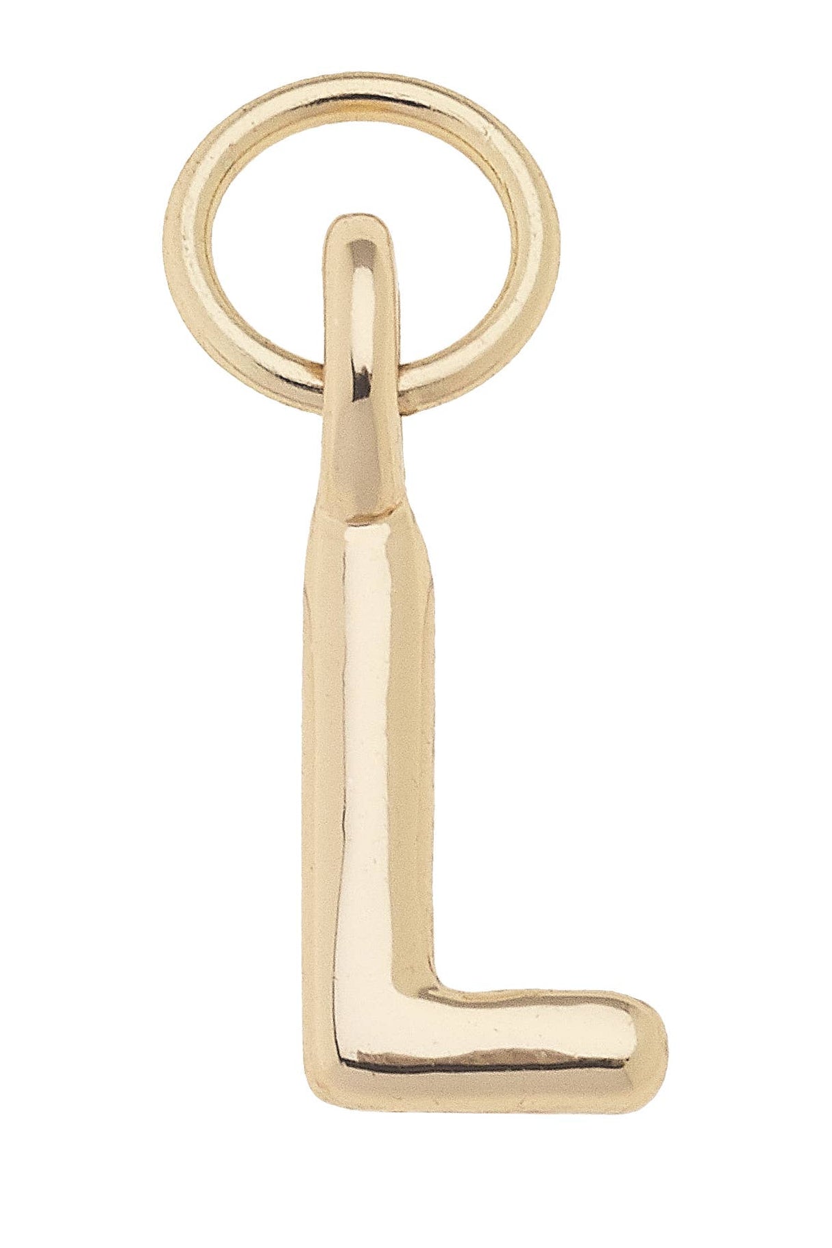J Mini Initial Charm in Shiny Gold