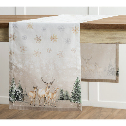 72" Deer In The Woods Table Runner