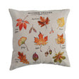 20" Square Pillow with Fall Leaves, Embroidery & Corduroy Back ©