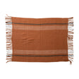 Brushed Acrylic & New Zealand Wool Throw with Stripes & Fringe
