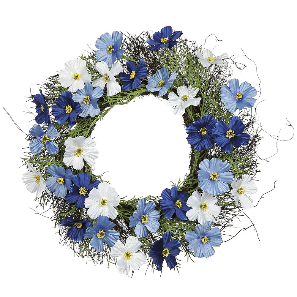 24" Blue Cosmos Wreath