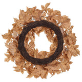 24" Tan Maple Leaf Wreath