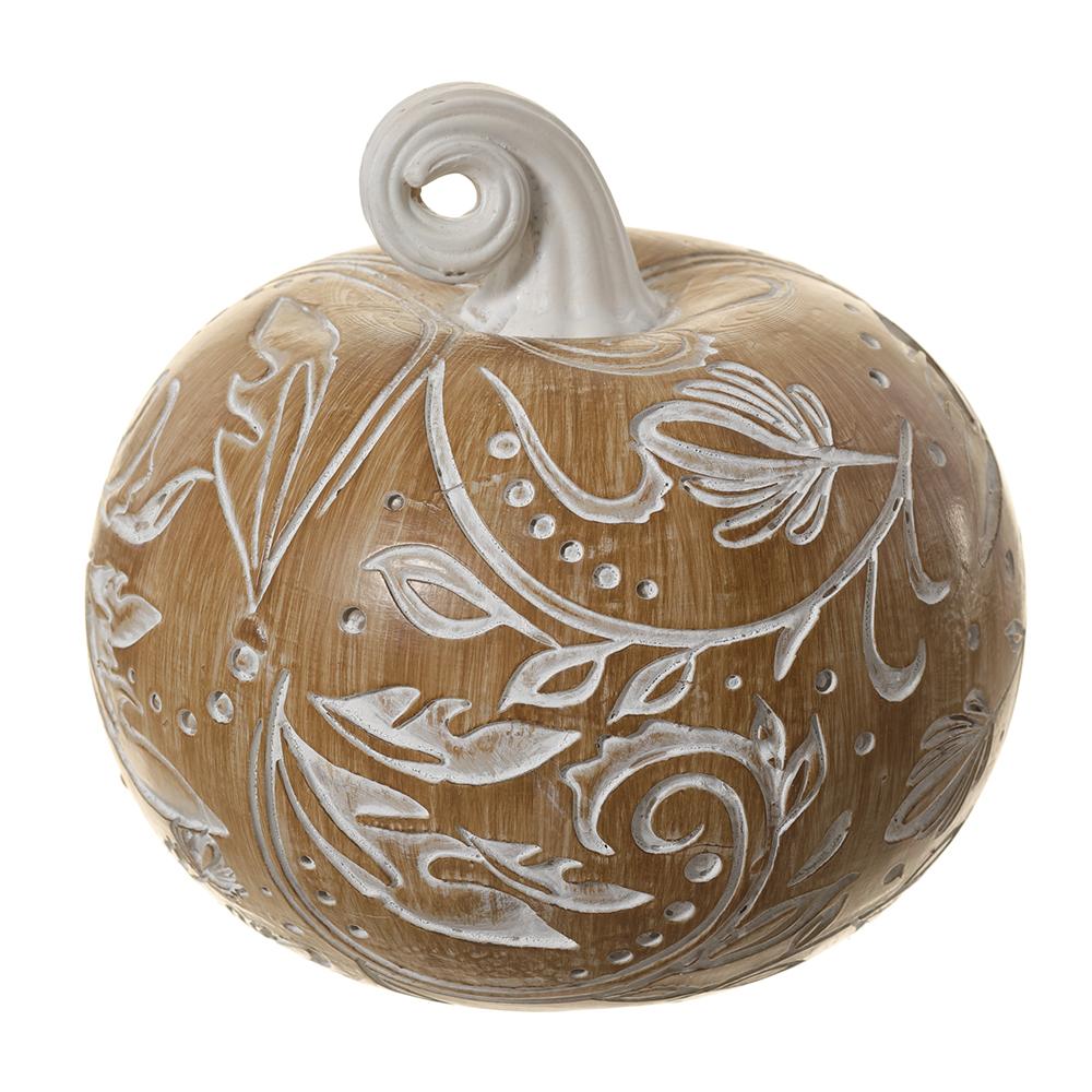 5.5" Resin Carved Pumpkin