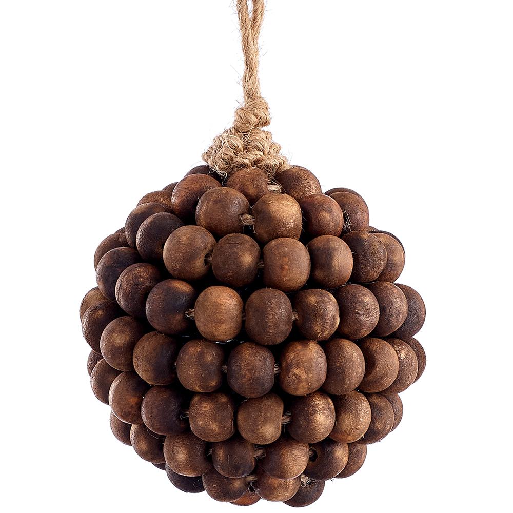 Wood Bead Ball Ornament