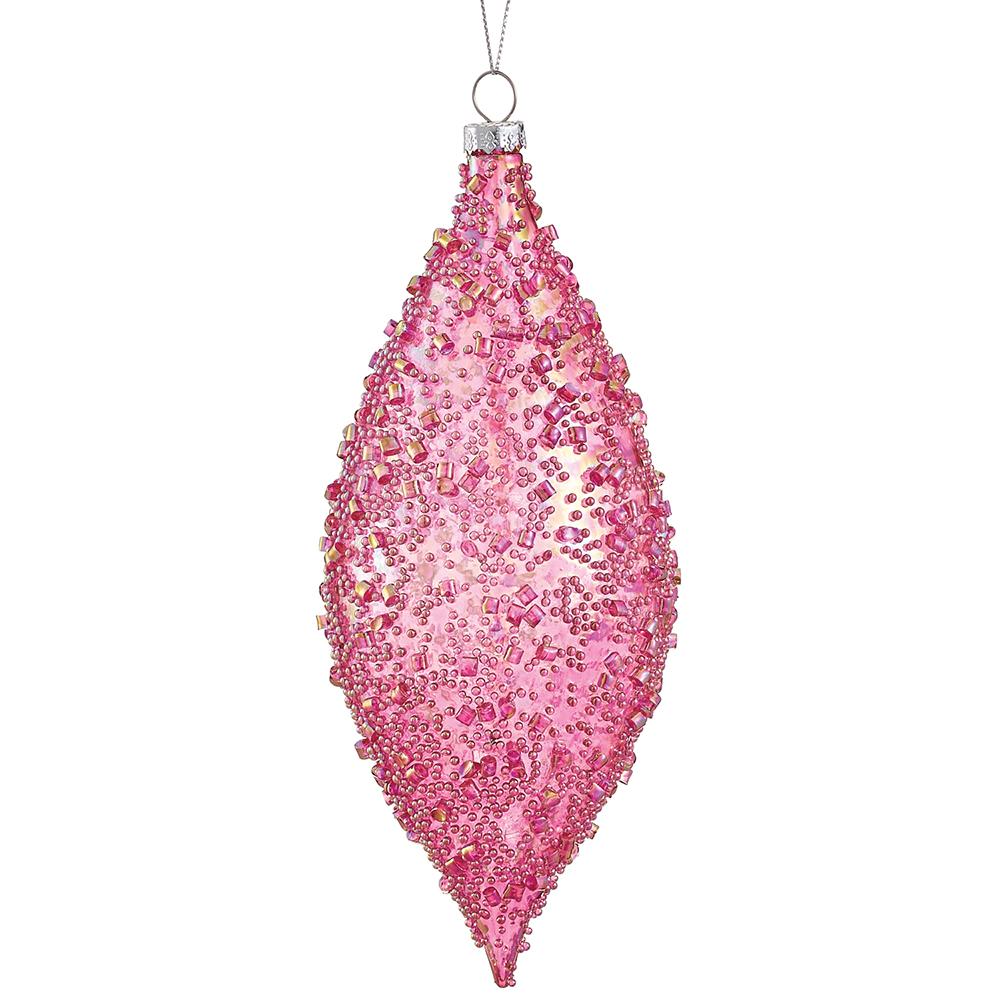 Pink Iridescent Finial Shatterproof Ornament